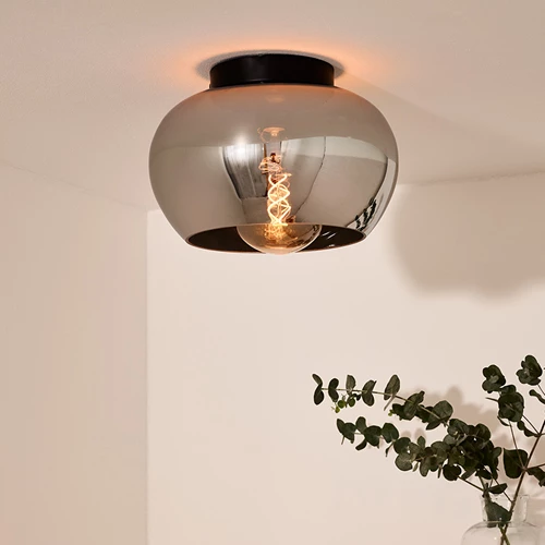 Lucide JUDI - Flush ceiling light - Ø 30,5 cm - 1xE27 - Smoke Grey - atmosphere 1